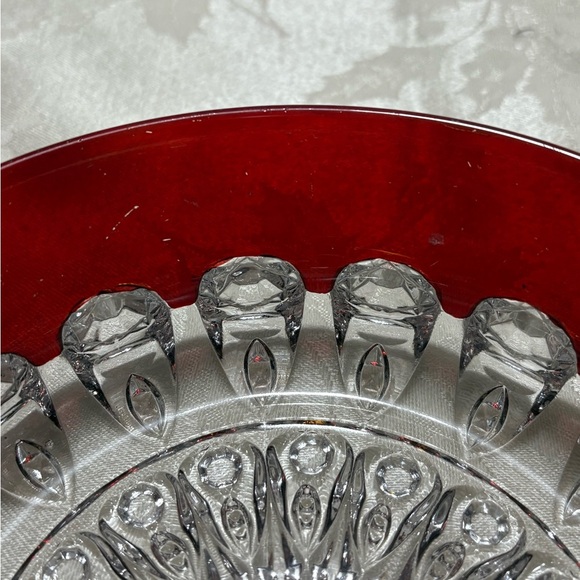 Vintage Elegant Red and Clear Glass Bowl - Picture 3 of 7